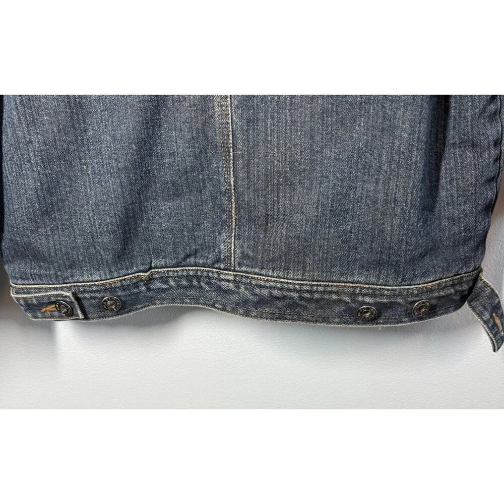 VTG‎ Old Navy Girls Lined Jean Jacket Small Zip Up Pockets Chores Fall Utility